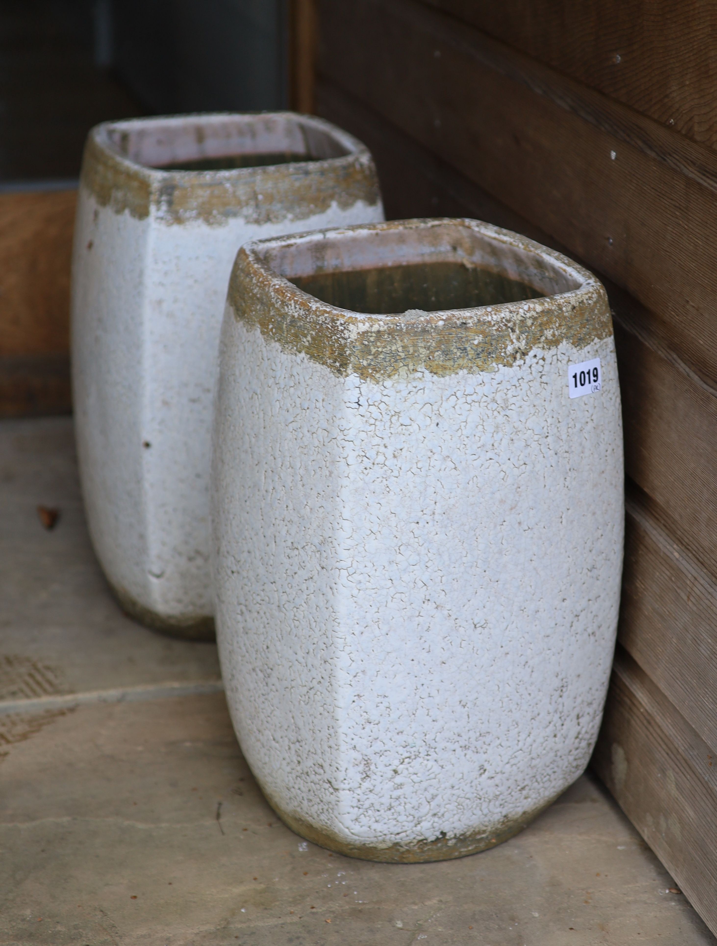 A pair of Celine de Lys ceramic vases, height 41cm
